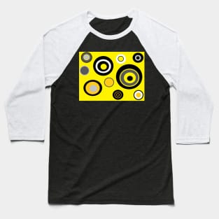 Experimental Geometric Circle Print Pattern (Yellow version) Baseball T-Shirt